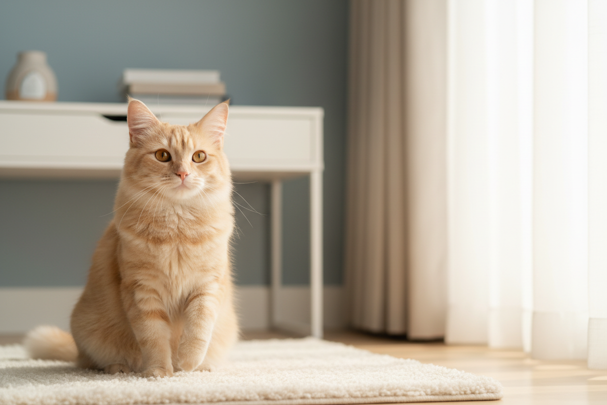 generate an image with a cat for my contact page background to indicate to contact us